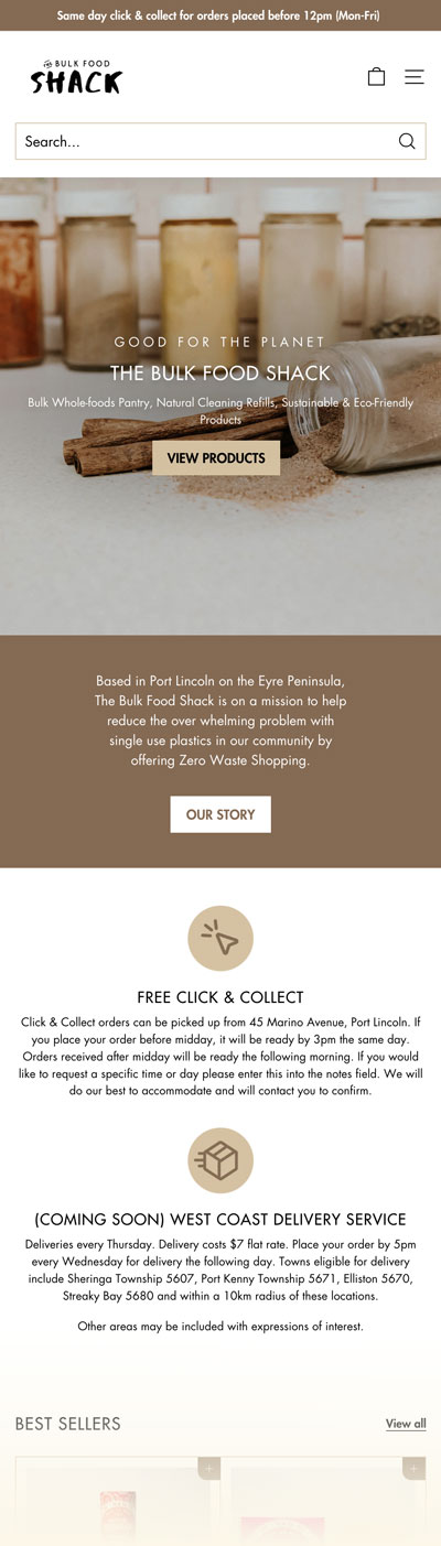 The Bulk Food Shack Web Design by Emma Hackett Design
