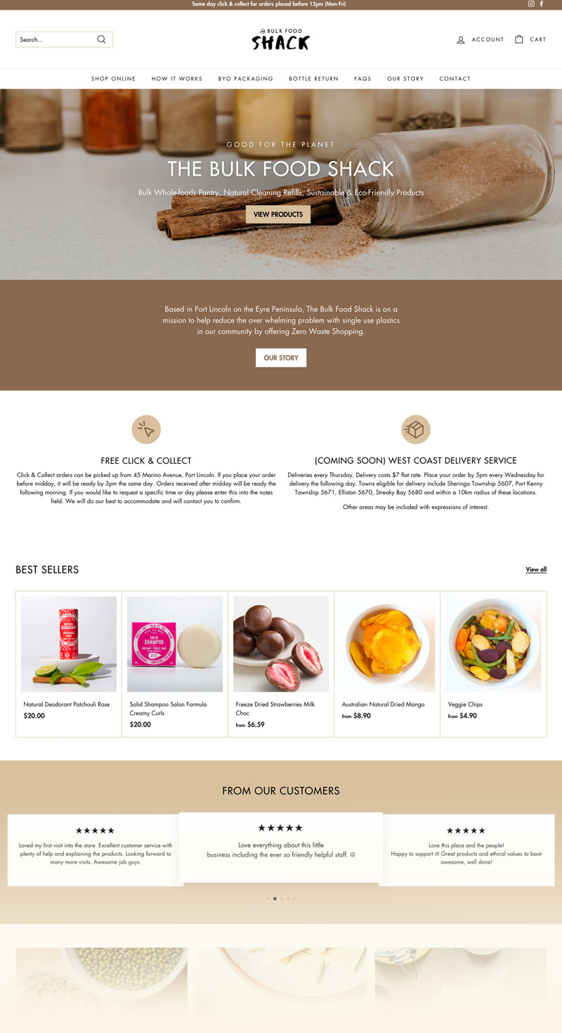 The Bulk Food Shack Web Design by Emma Hackett Design