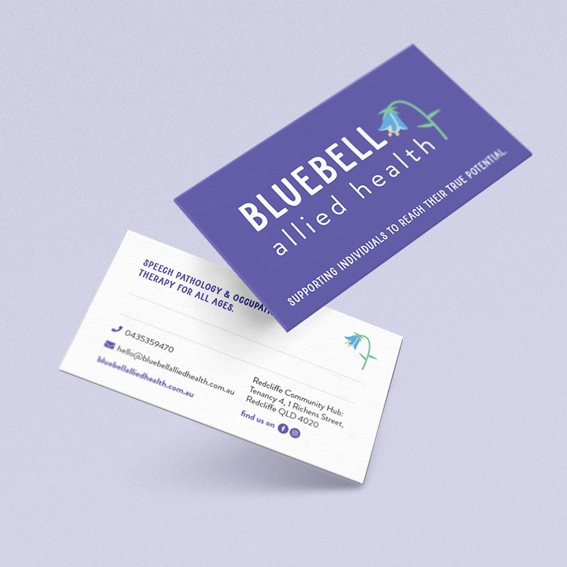 Bluebell Allied Health Business Card Design by Emma Hackett Design
