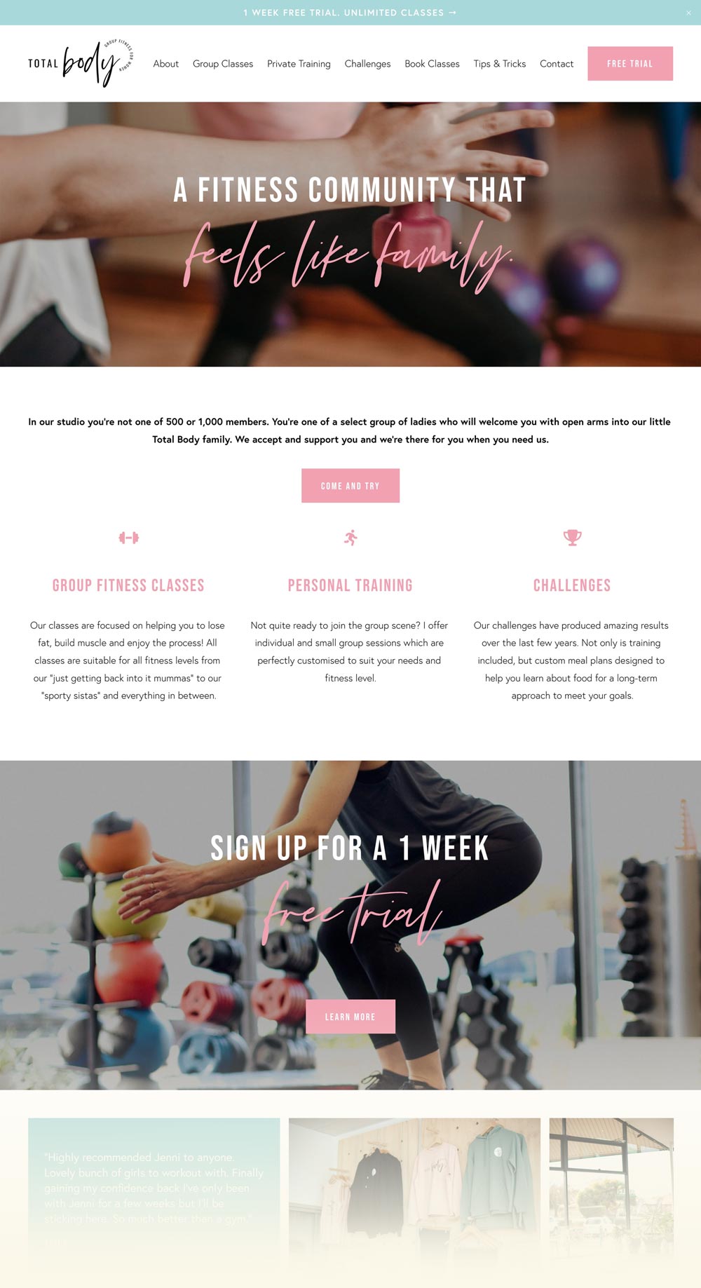 Total Body PT & Fitness Website Design by Emma Hackett Design