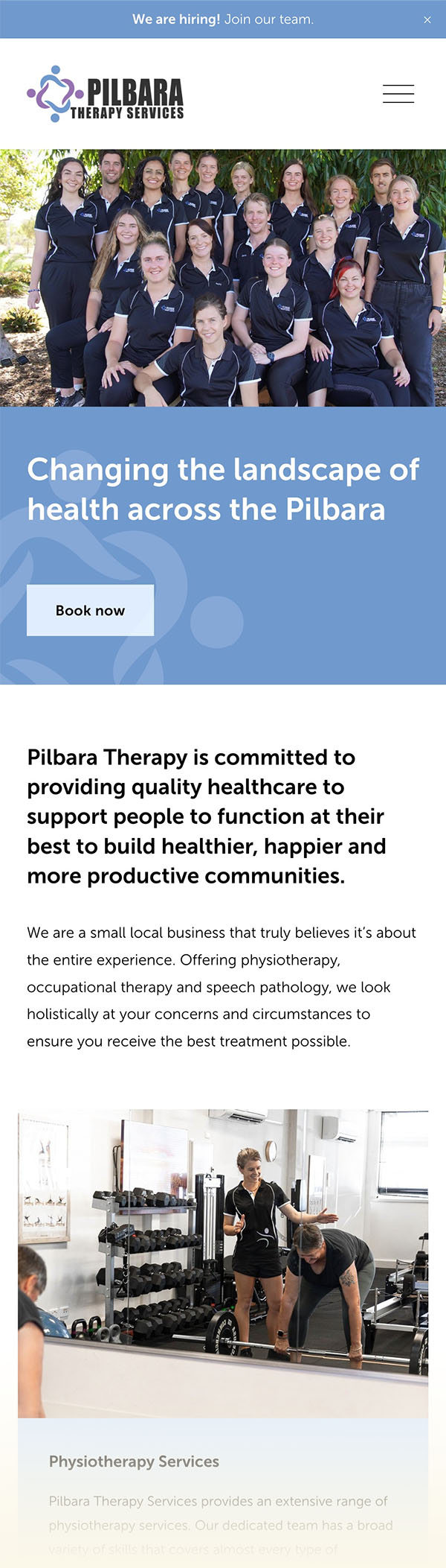 Pilbara Therapy Services Website Design by Emma Hackett Design