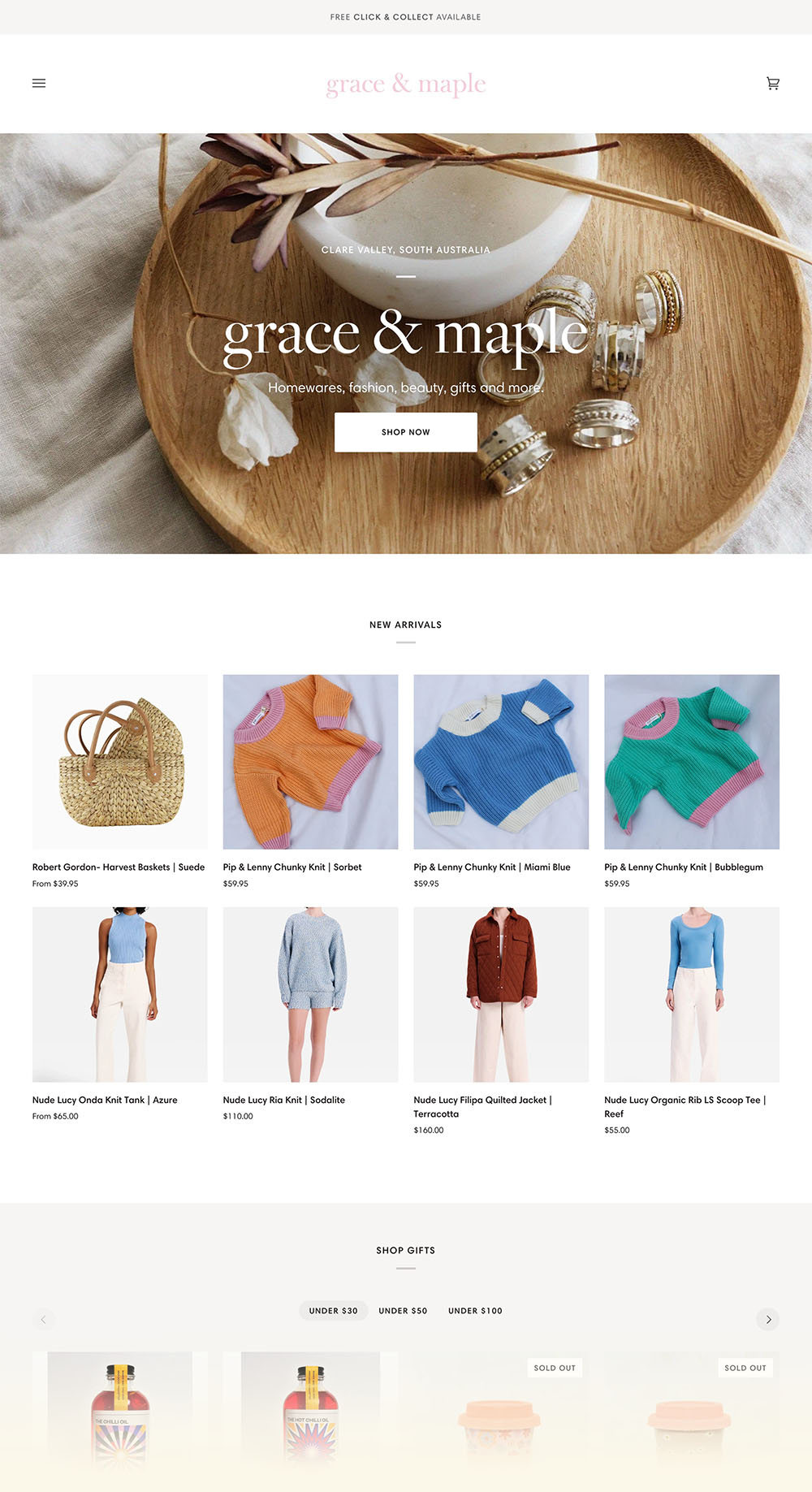 Grace and Maple Website Design by Emma Hackett Design